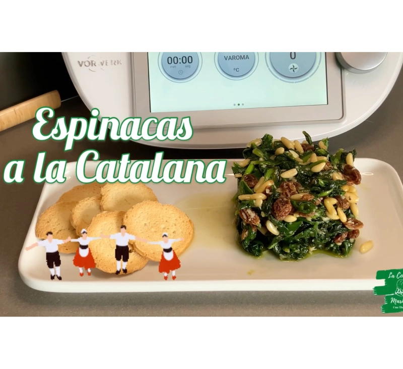 Espinacas a la Catalana con Thermomix.
