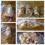Rollitos de pollo o pavo y cebolla caramelizada
